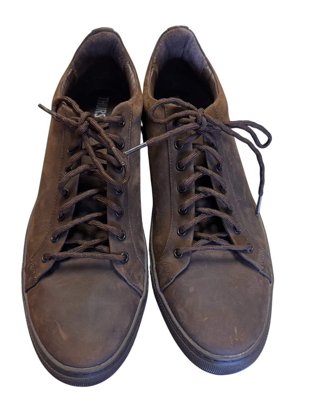 Thursday Premier Low Top Brown Vachetta Leather Sneakers 13 Tobacco Minimalist